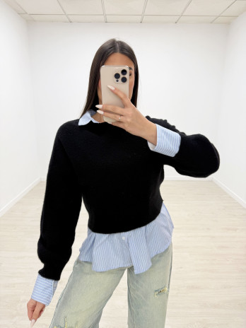 JERSEY CROP LANA NEGRO